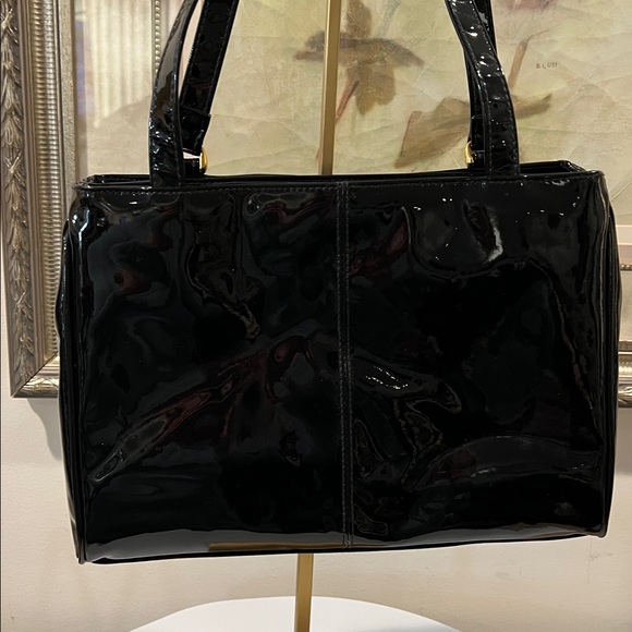 Gianni Bernini Black Patent Leather Shoulder Bag - Picture 5 of 10